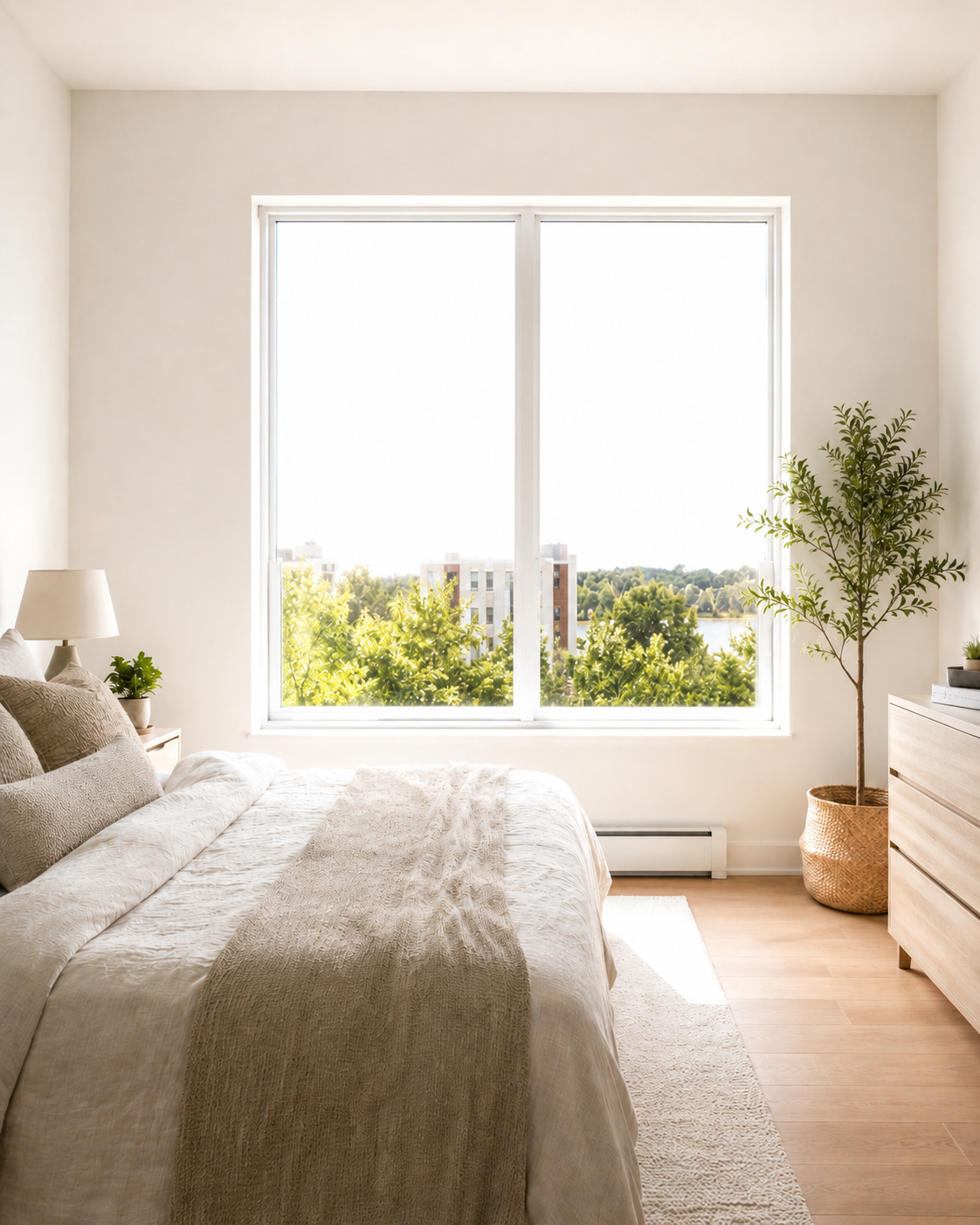 Avant — chambre sans habillage de fenêtre